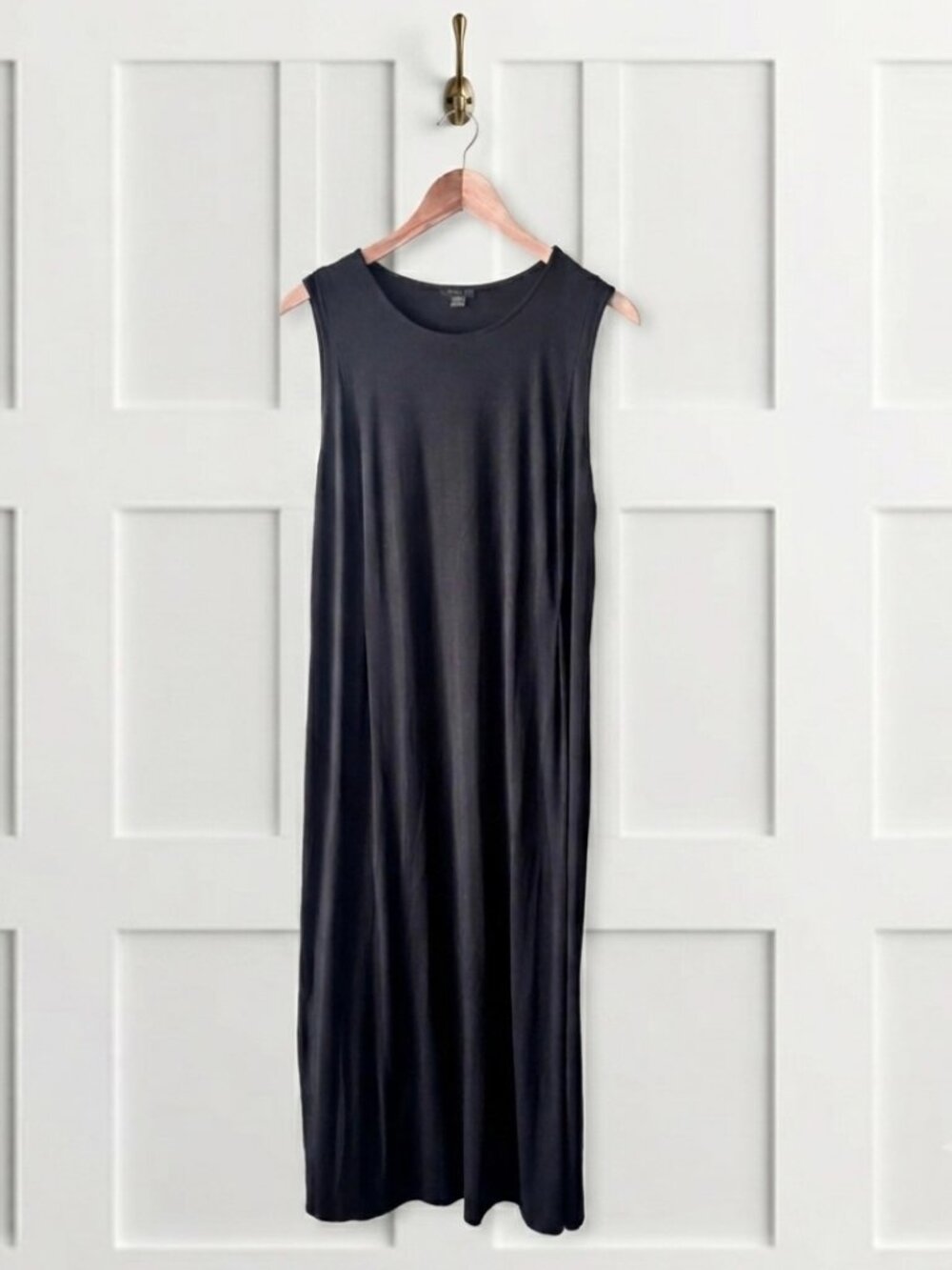 J. Jill Wearever Collection Black Sleeveless Maxi Dress Tank Minimalist Large
